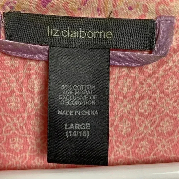 Liz Claiborne Summer  Housecoat, Soft Cotton, Size Large - Picture 7 of 8